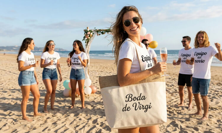 Bolsa t&eacute;rmica de algod&oacute;n y yute